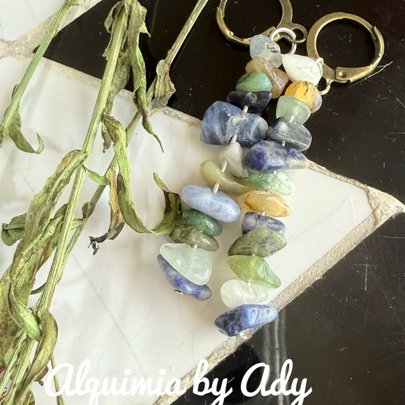 Alquimia Blue and Green Earrings Nature-Inspired Jewelry - Picture 1 of 1